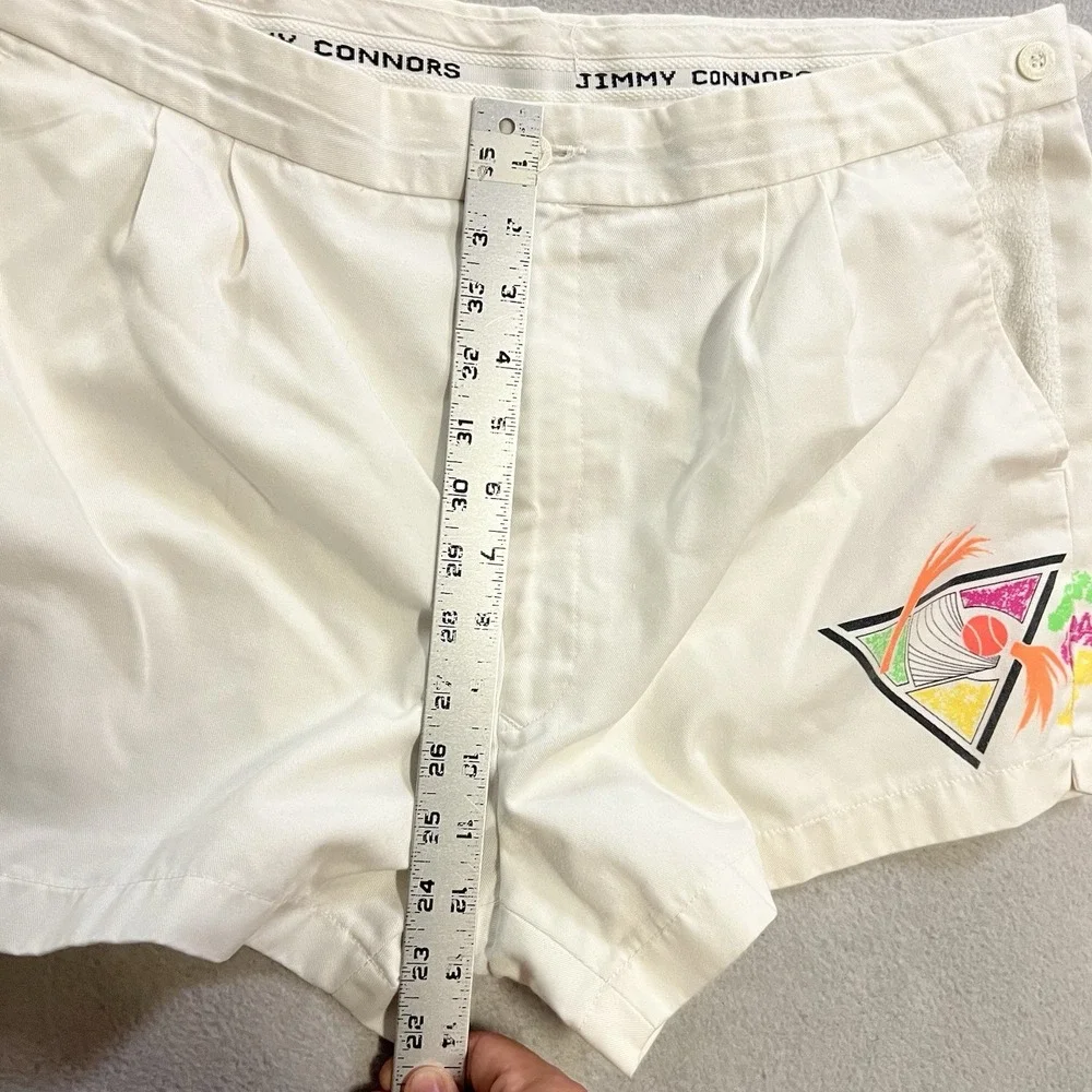 Vintage 70s 80s Slazenger Jimmy Connors Tennis Shorts White JC Sport Adult 38